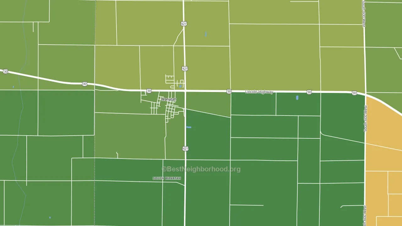 46390, IN block-group voter-turnout map