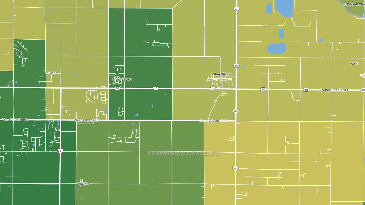 46392, IN block-group voter-turnout map