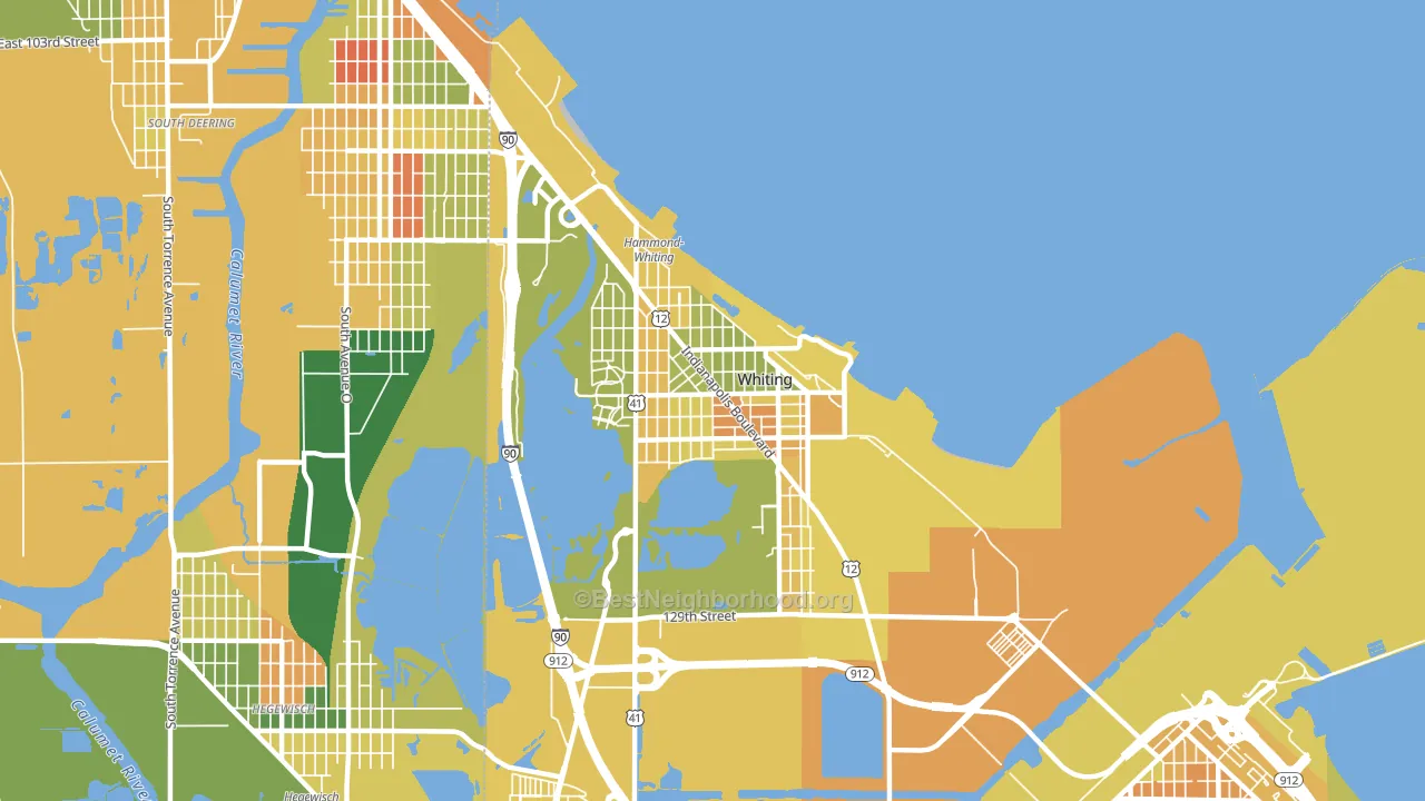 46394, IN block-group voter-turnout map