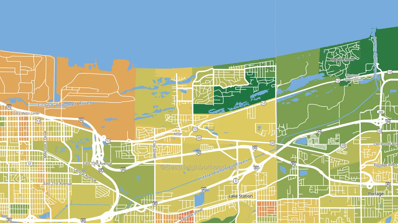 46403, IN block-group voter-turnout map