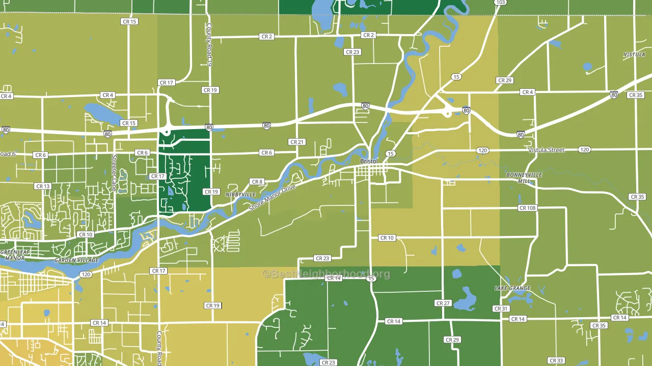 46507, IN block-group voter-turnout map