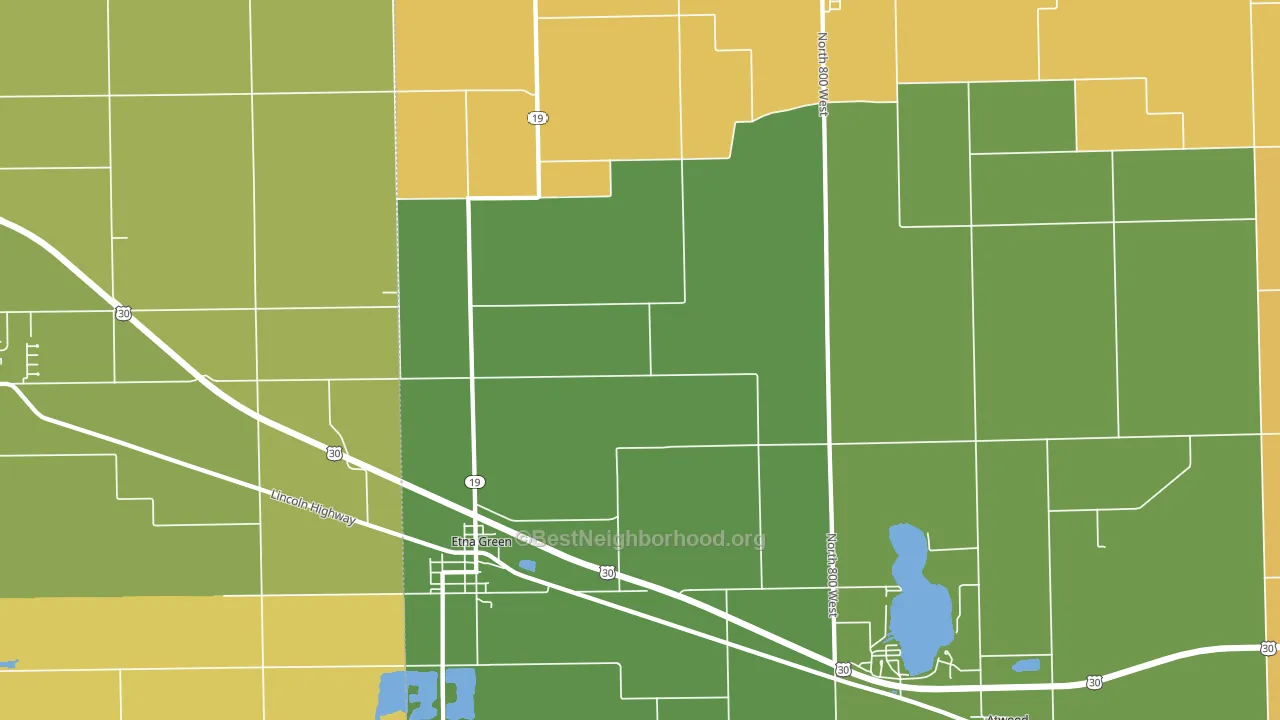 46524, IN block-group voter-turnout map