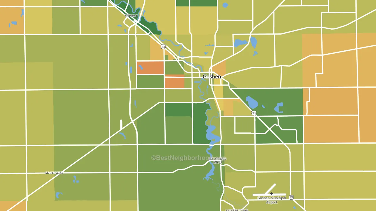 46526, IN block-group voter-turnout map