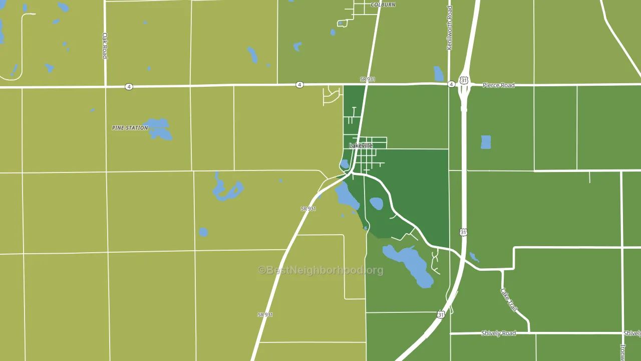 46536, IN block-group voter-turnout map