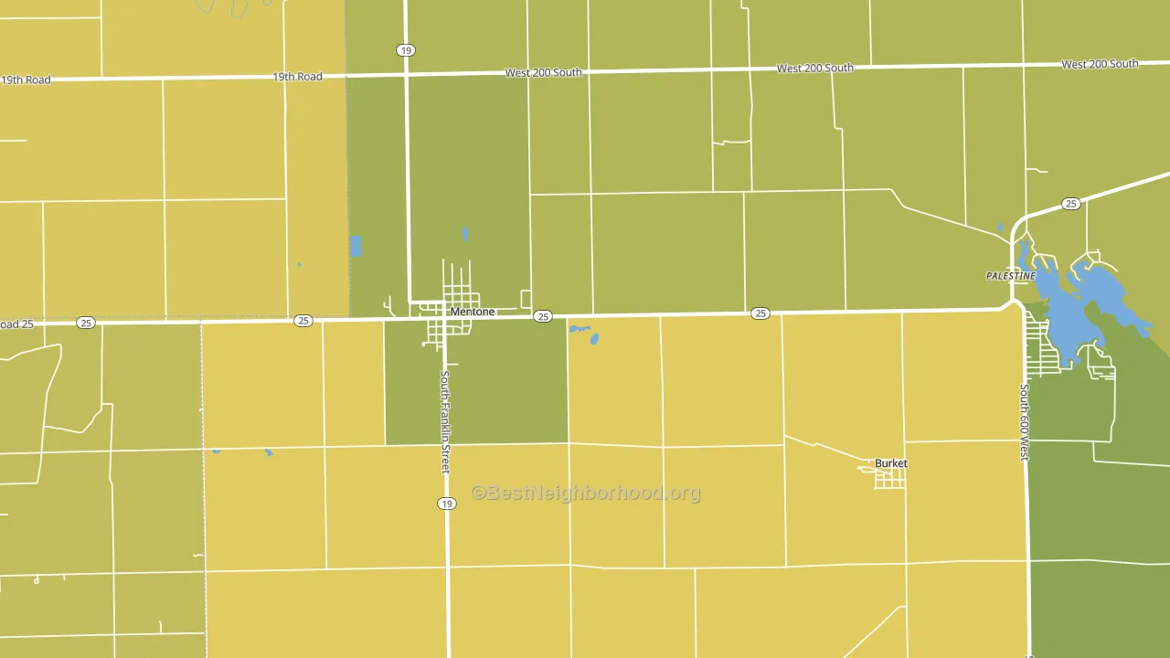 46539, IN block-group voter-turnout map