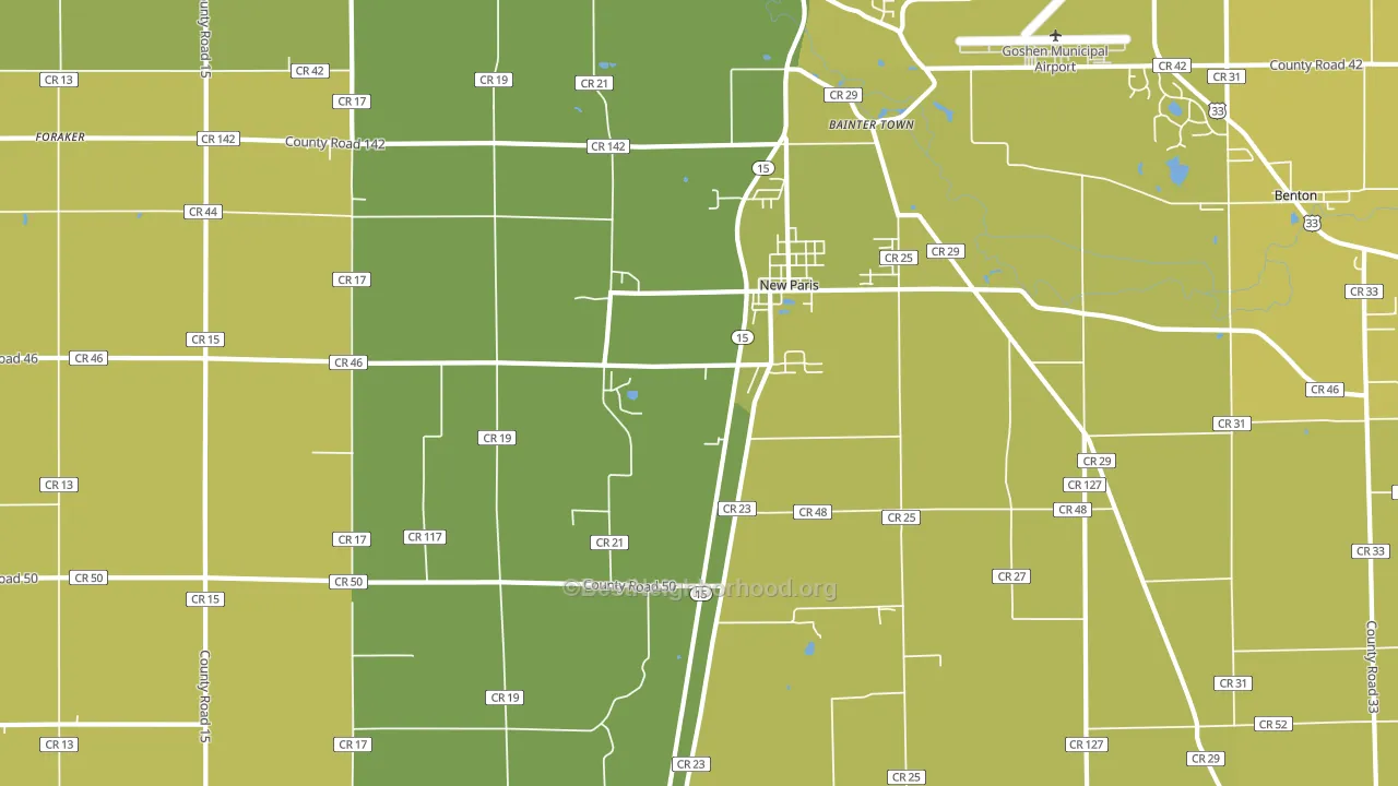 46553, IN block-group voter-turnout map