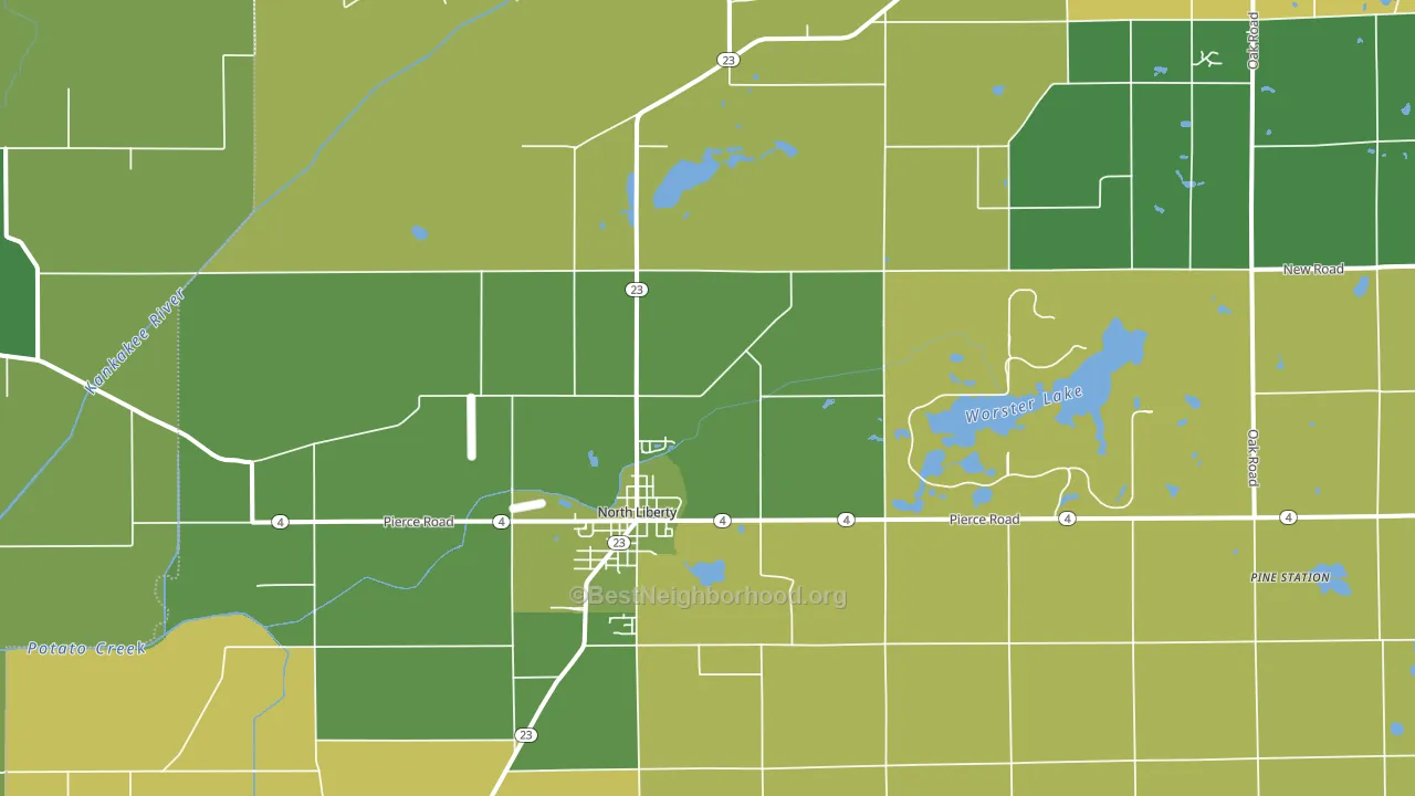 46554, IN block-group voter-turnout map