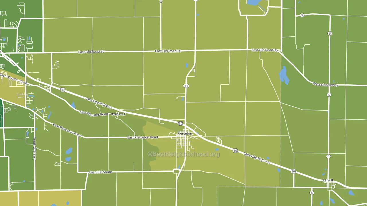 46562, IN block-group voter-turnout map