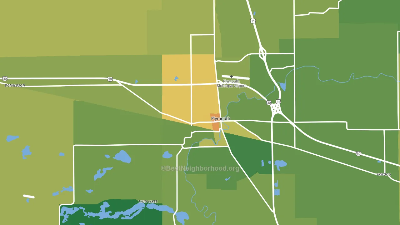 46563, IN block-group voter-turnout map