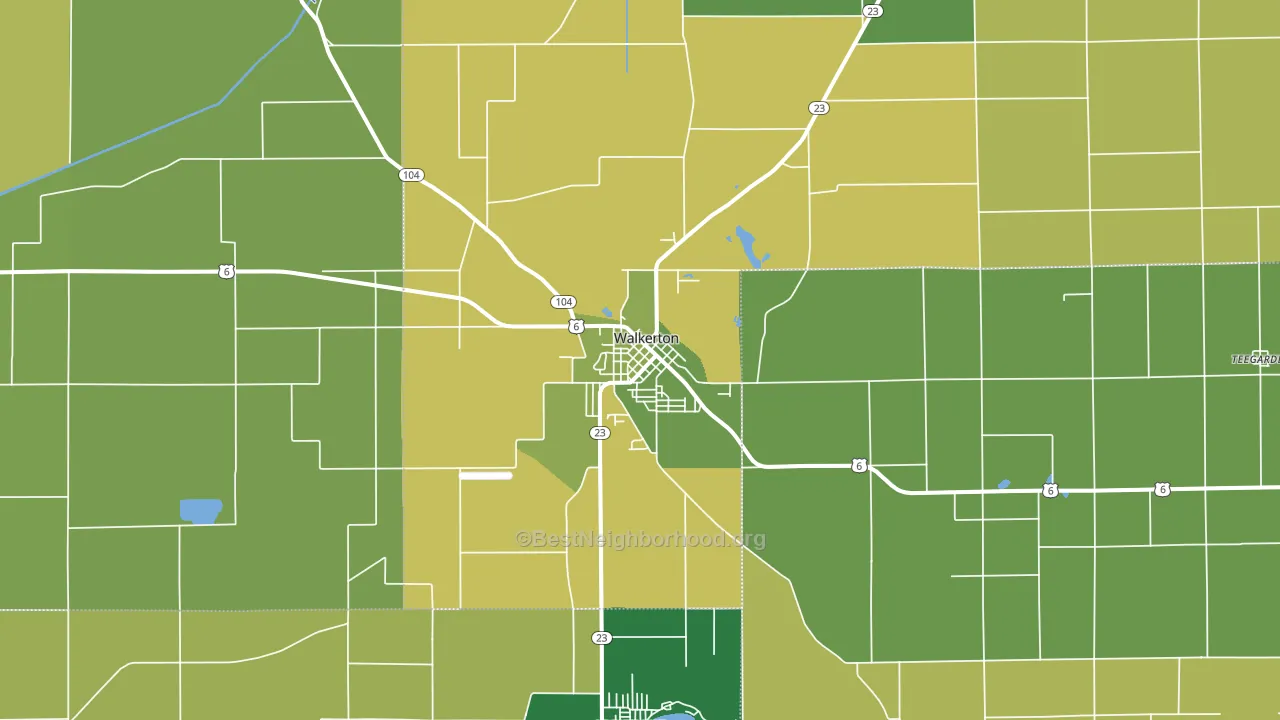 46574, IN block-group voter-turnout map