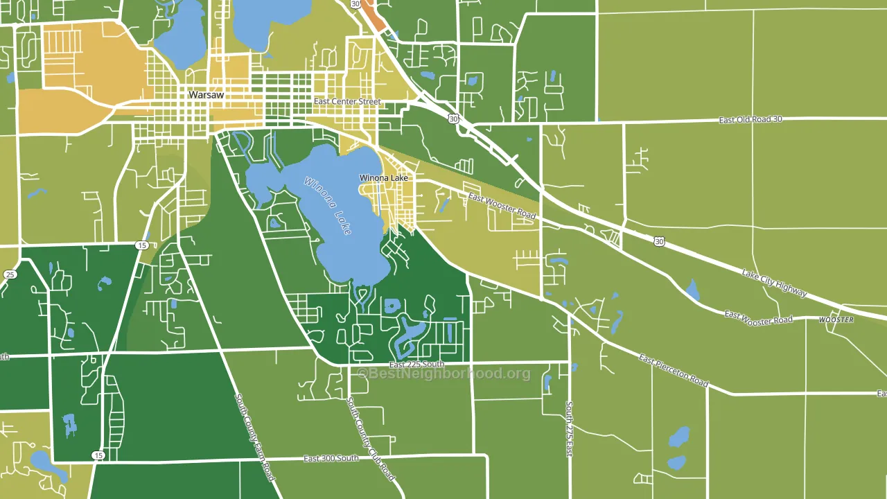 46590, IN block-group voter-turnout map