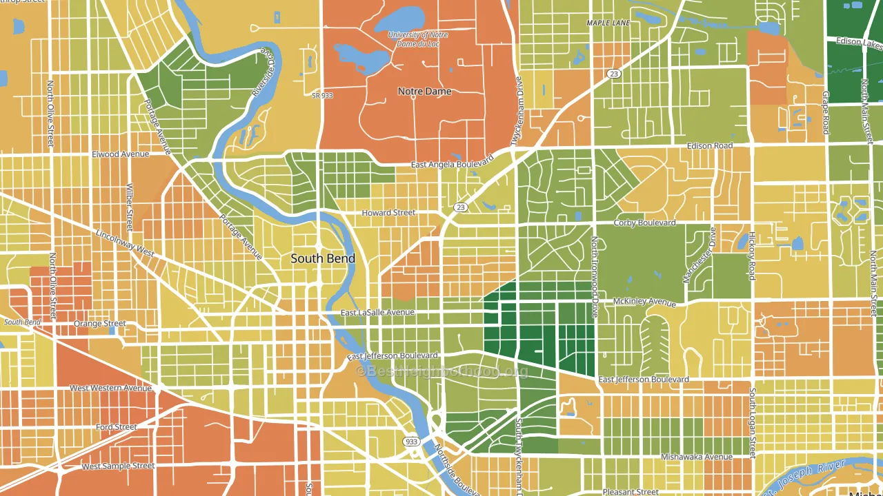 46617, IN block-group voter-turnout map