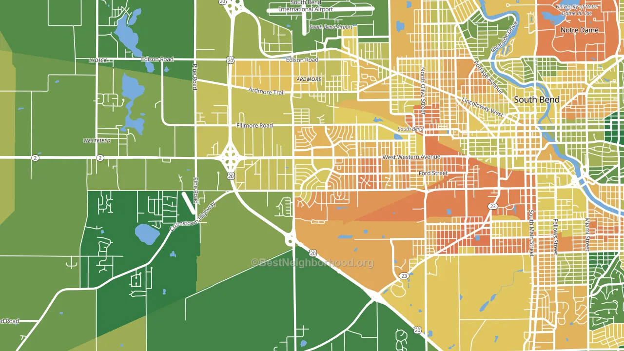46619, IN block-group voter-turnout map