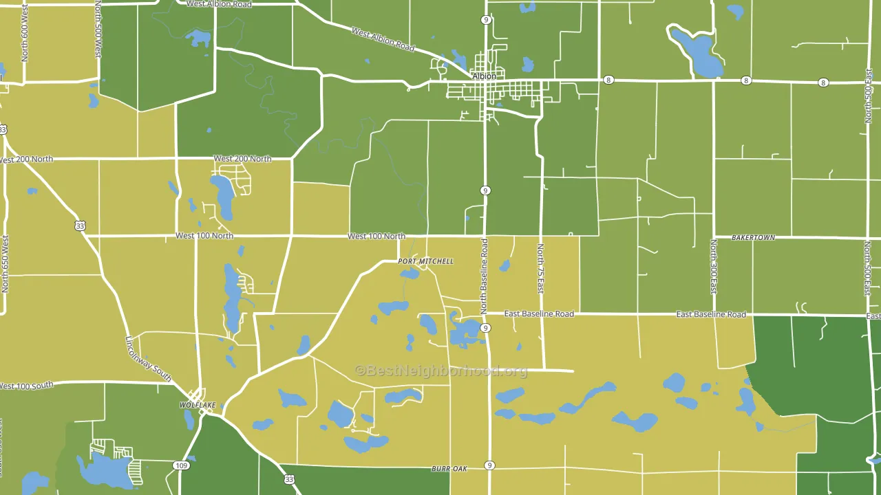 46701, IN block-group voter-turnout map