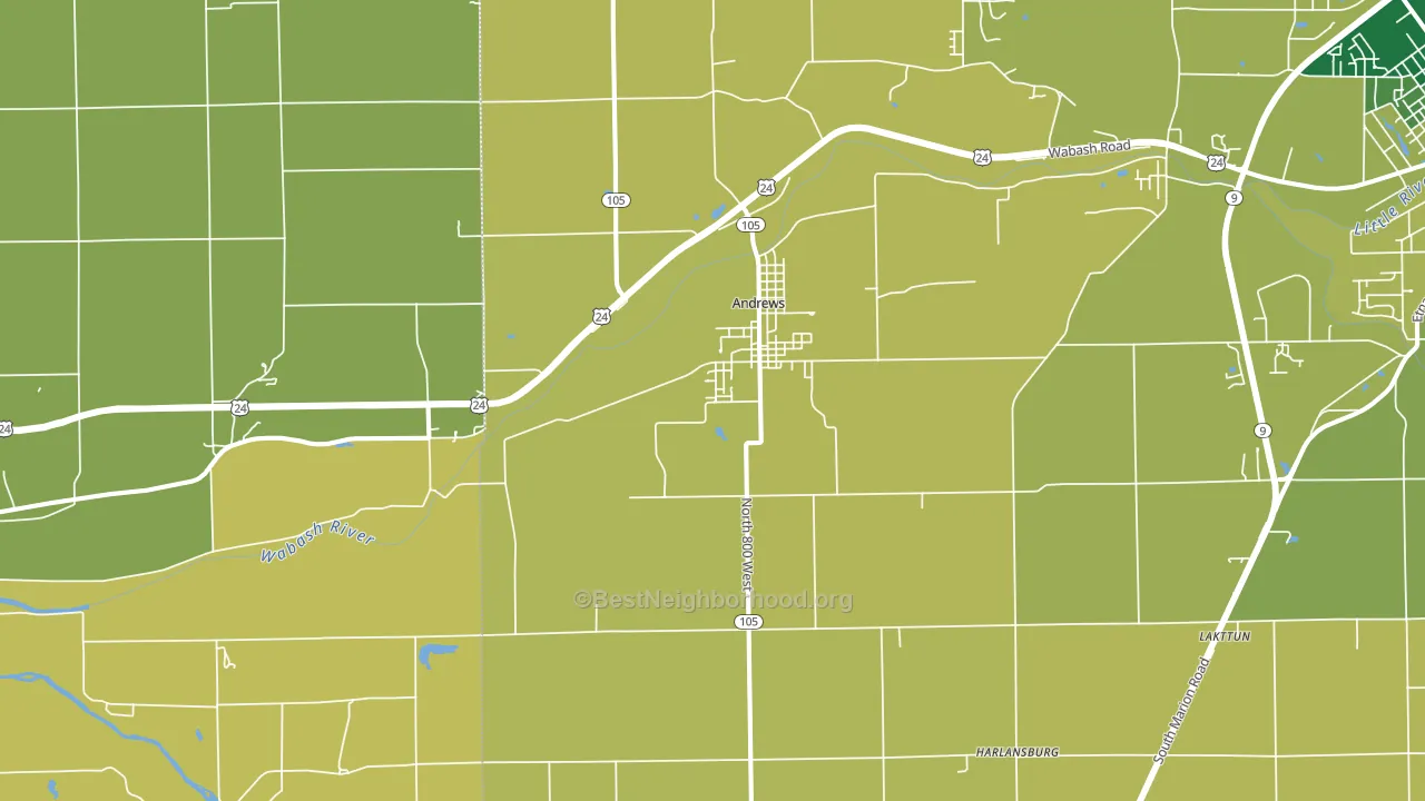 46702, IN block-group voter-turnout map