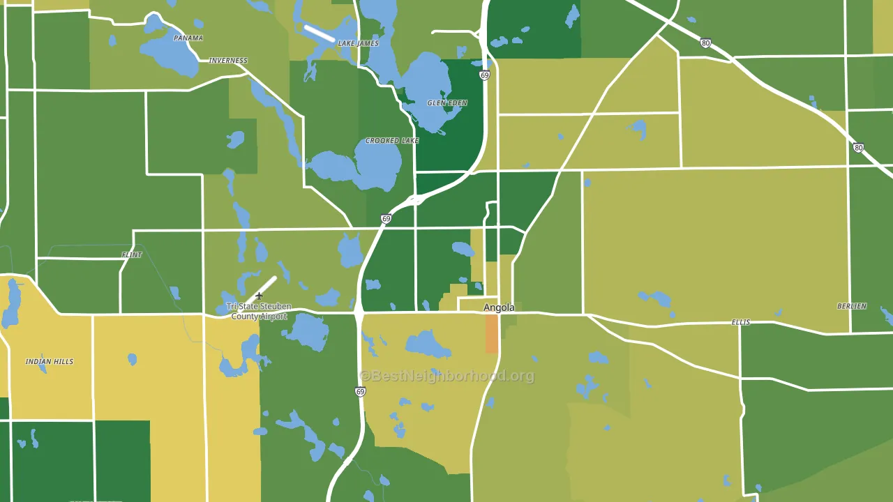 46703, IN block-group voter-turnout map