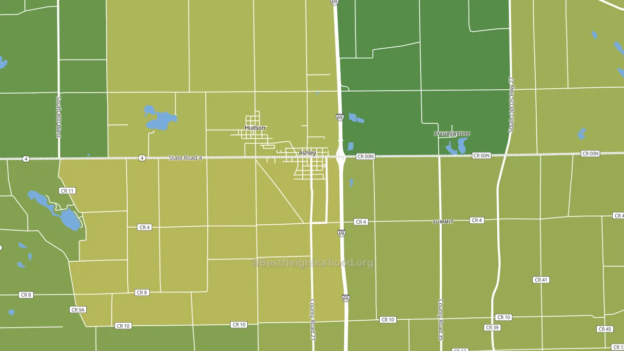 46705, IN block-group voter-turnout map