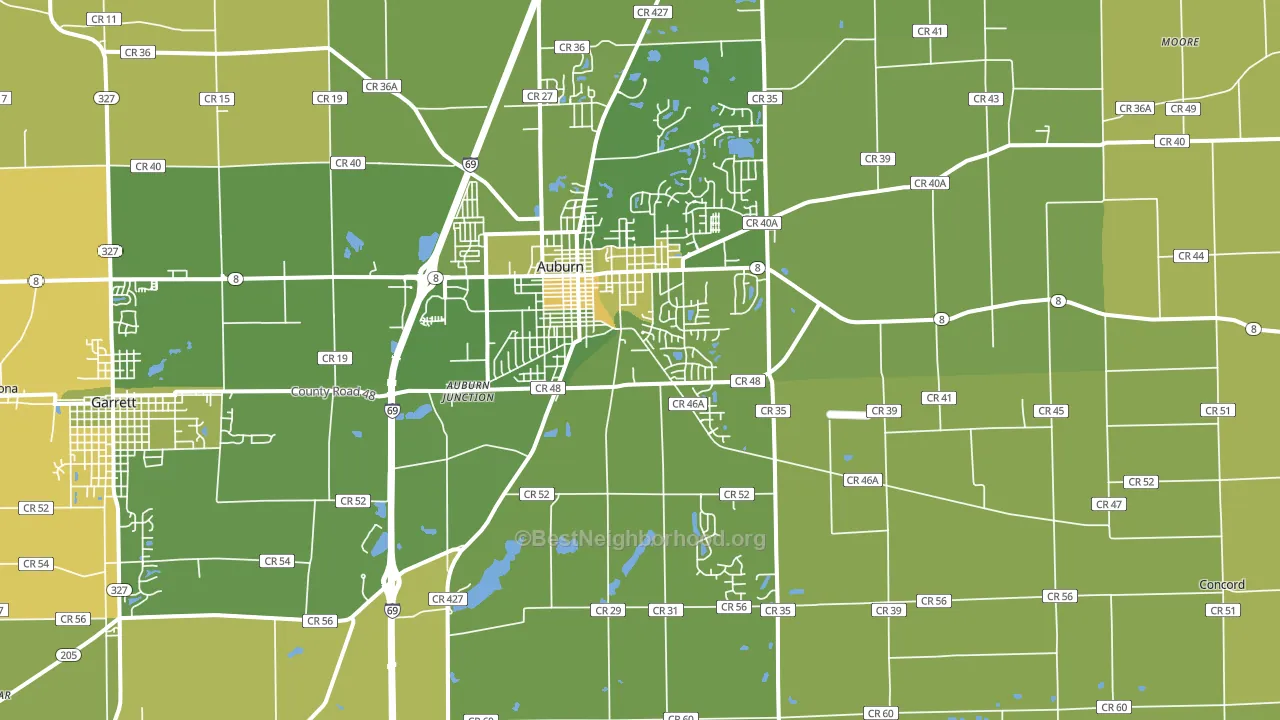 46706, IN block-group voter-turnout map