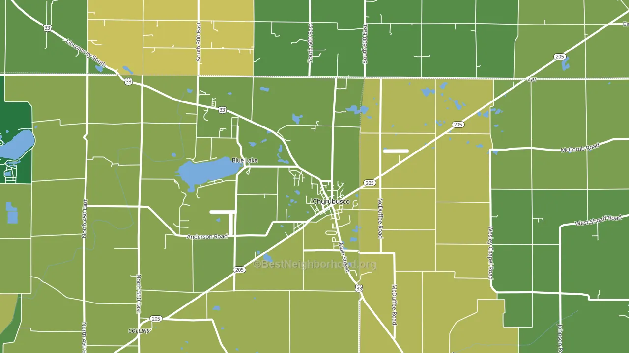46723, IN block-group voter-turnout map