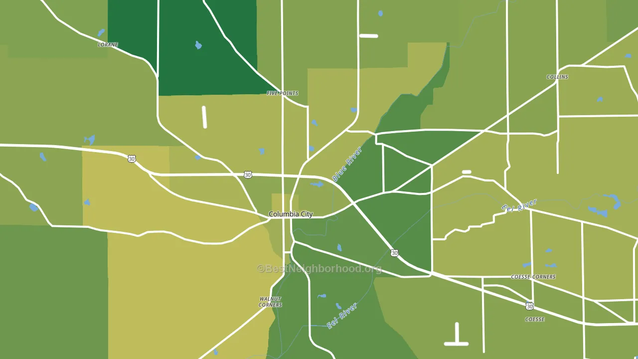 46725, IN block-group voter-turnout map