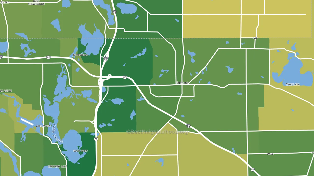 46737, IN block-group voter-turnout map