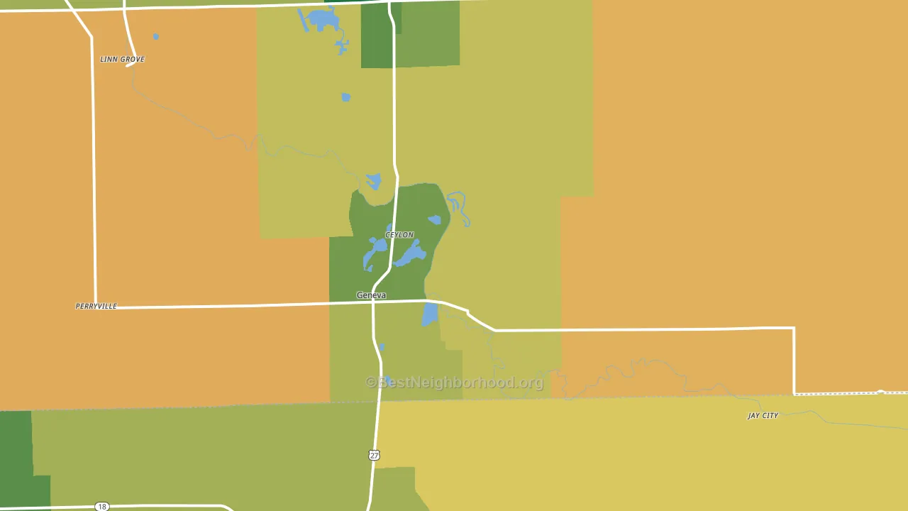 46740, IN block-group voter-turnout map