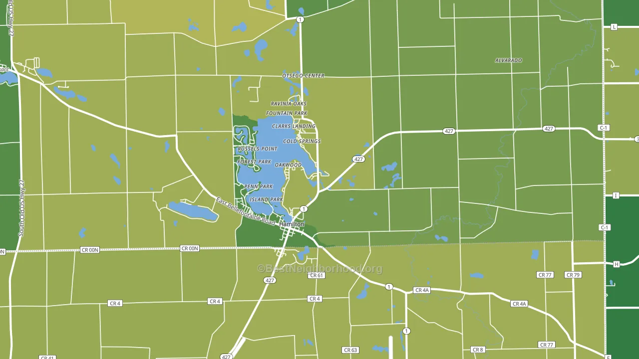 46742, IN block-group voter-turnout map