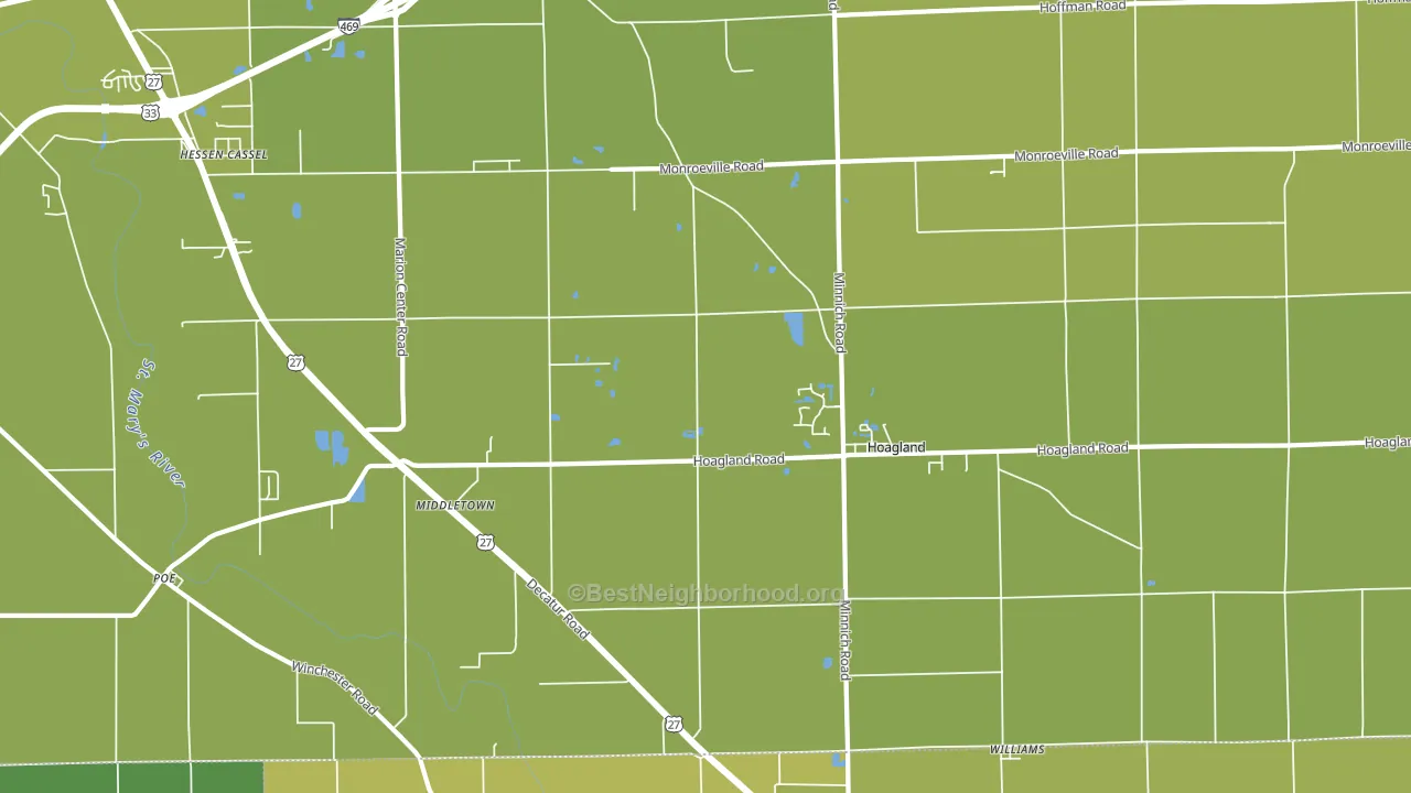 46745, IN block-group voter-turnout map