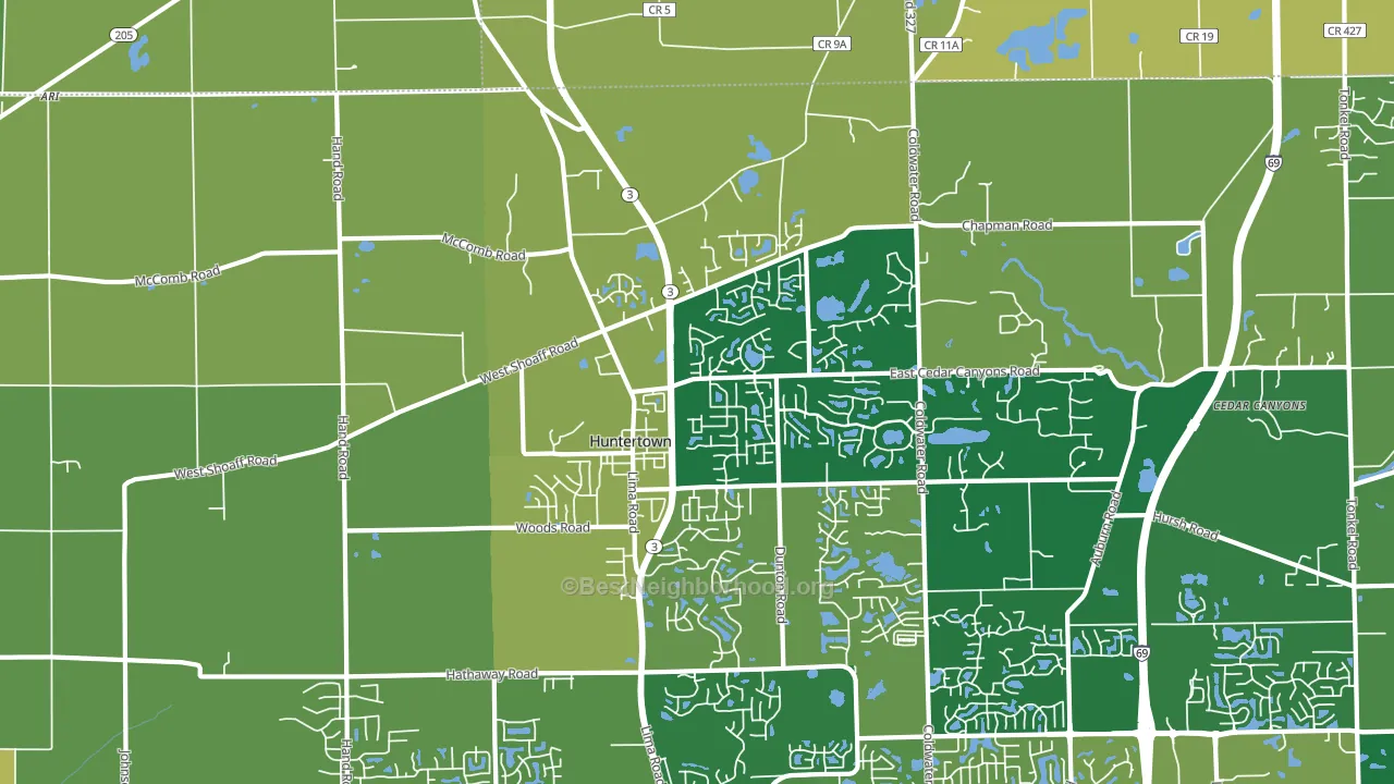 46748, IN block-group voter-turnout map