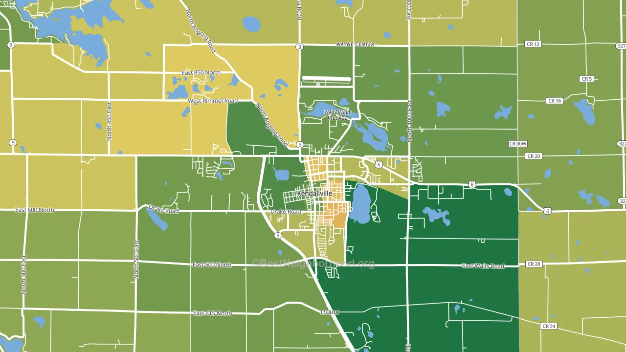 46755, IN block-group voter-turnout map