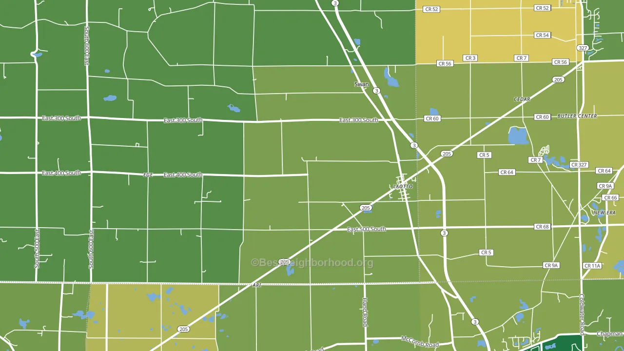 46763, IN block-group voter-turnout map