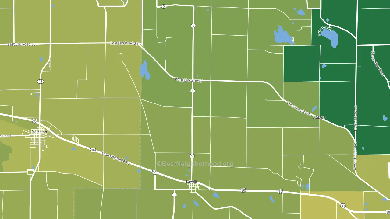46764, IN block-group voter-turnout map