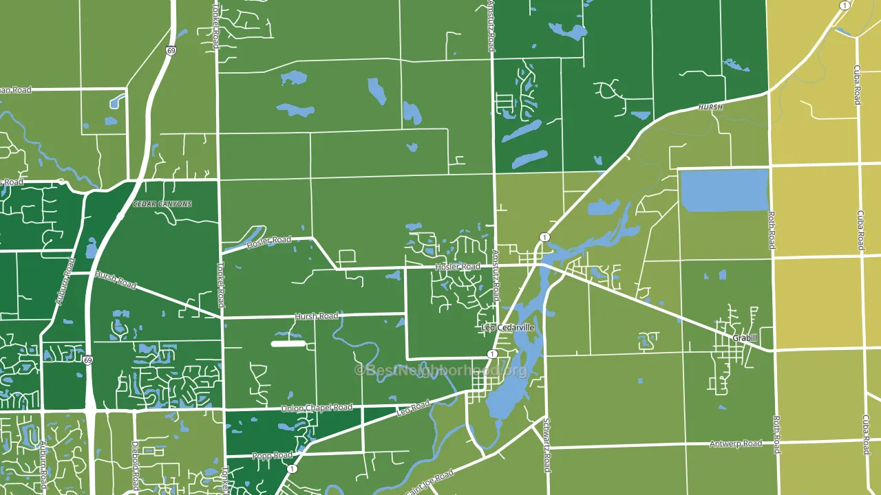 46765, IN block-group voter-turnout map