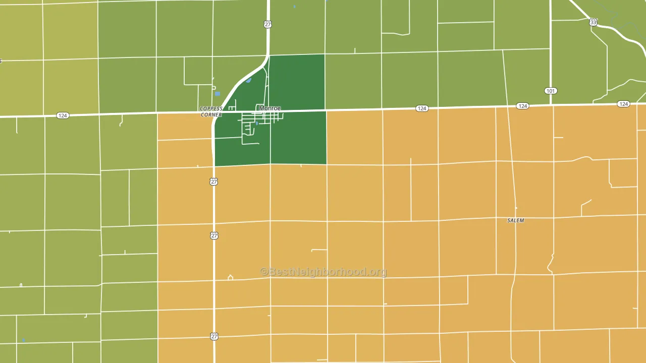 46772, IN block-group voter-turnout map