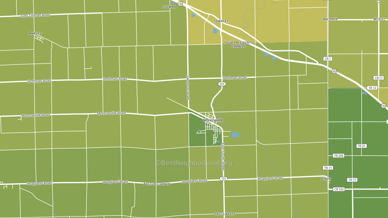 46773, IN block-group voter-turnout map