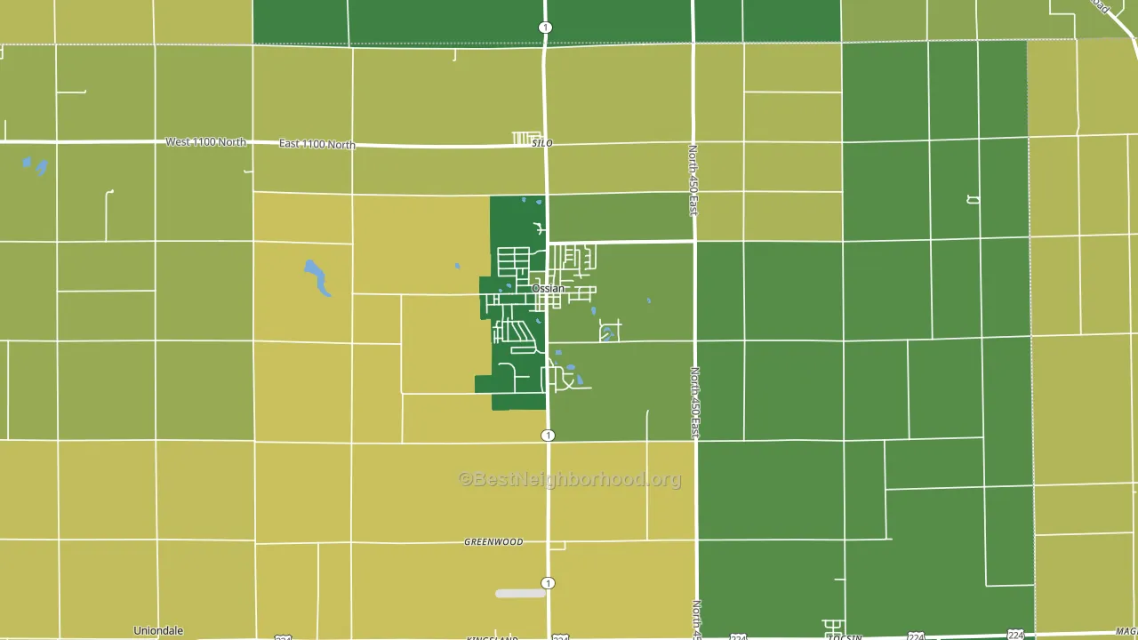 46777, IN block-group voter-turnout map
