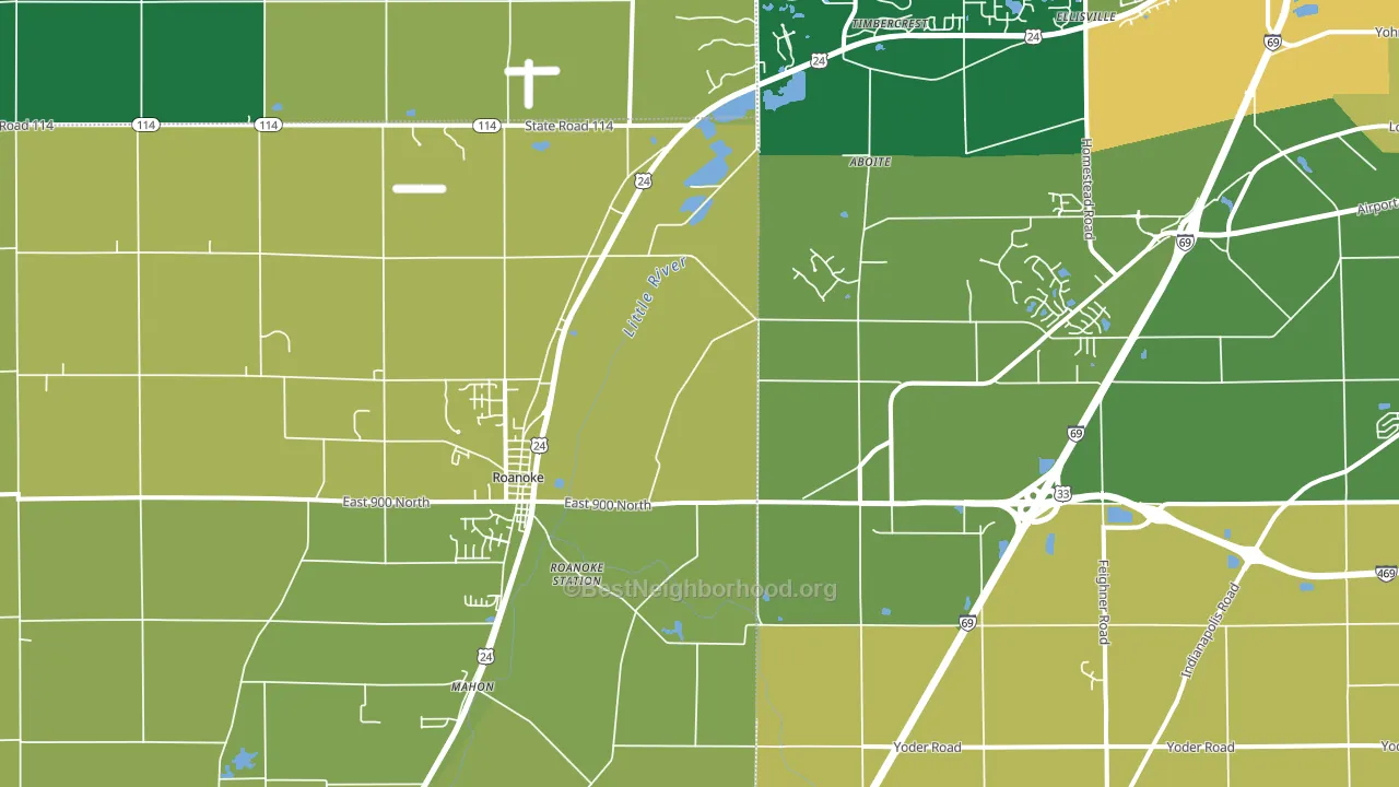 46783, IN block-group voter-turnout map
