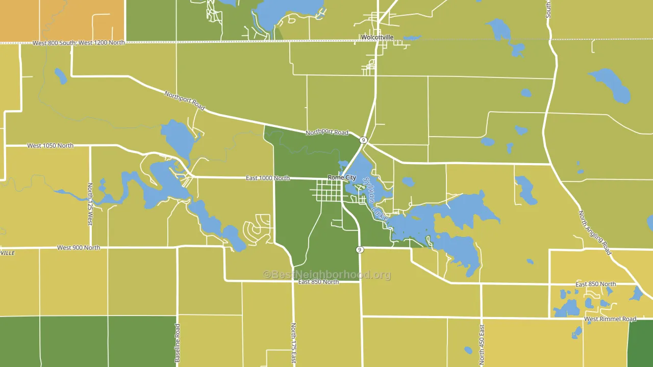 46784, IN block-group voter-turnout map