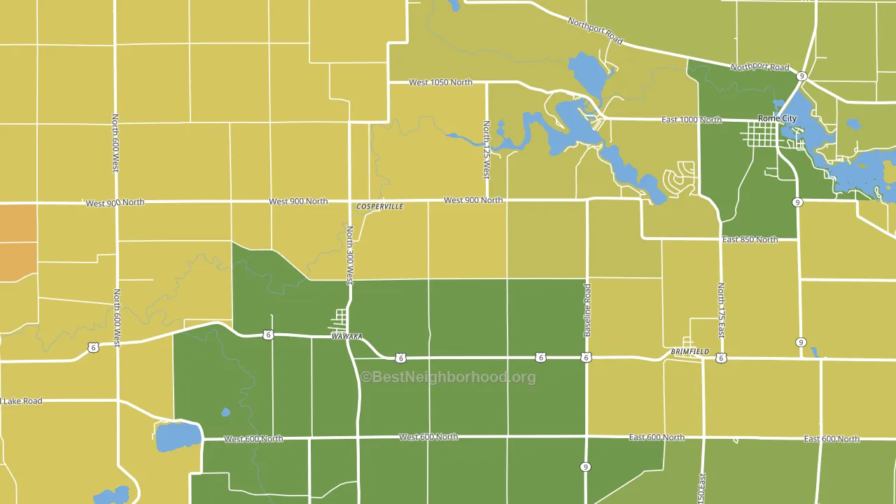 46794, IN block-group voter-turnout map