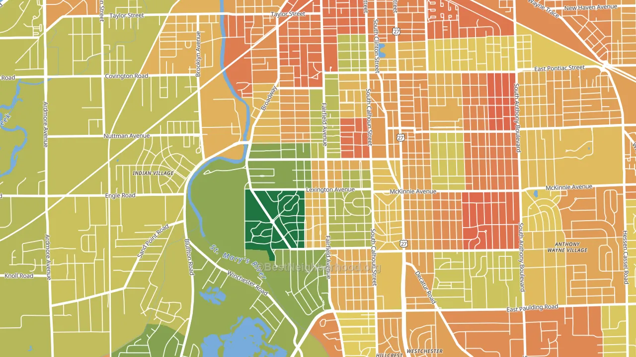 46807, IN block-group voter-turnout map
