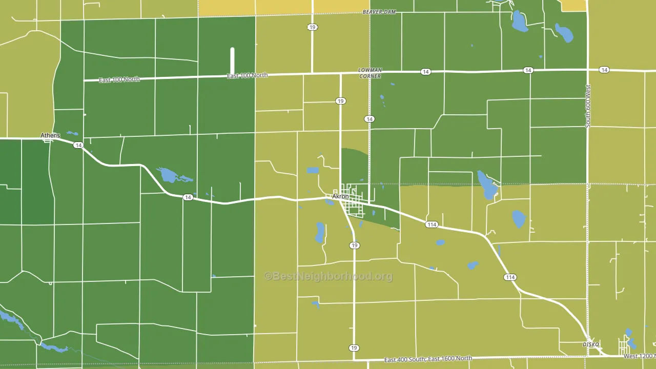 46910, IN block-group voter-turnout map