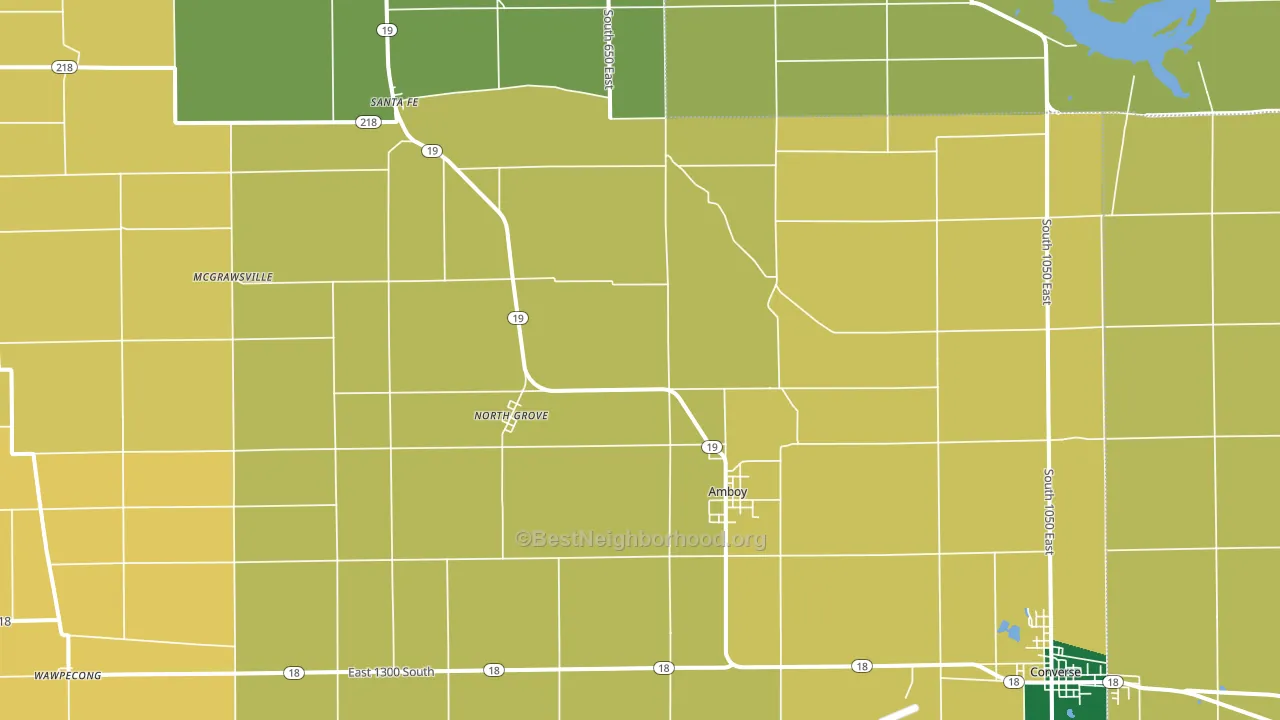 46911, IN block-group voter-turnout map