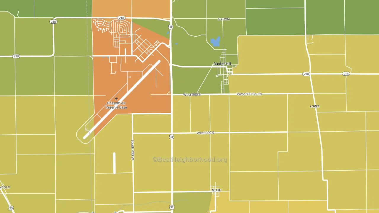 46914, IN block-group voter-turnout map
