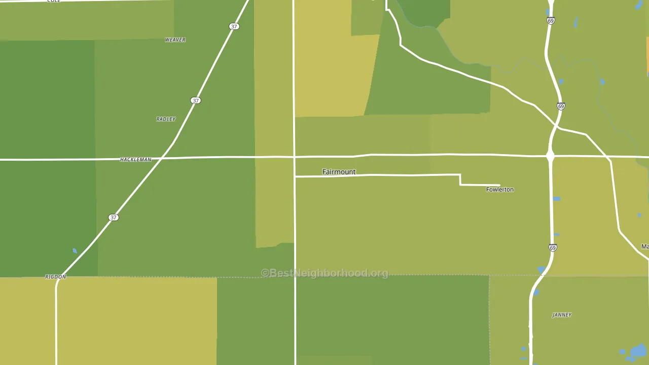 46928, IN block-group voter-turnout map
