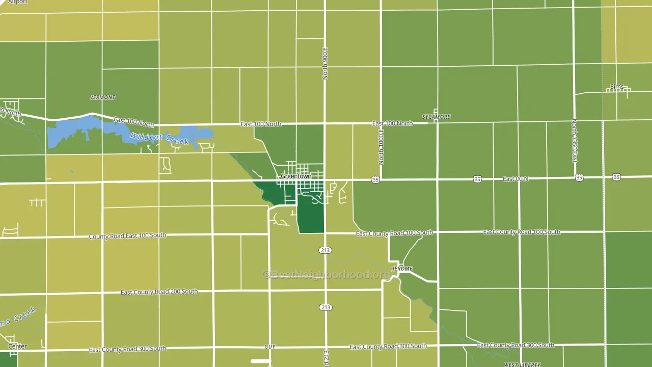 46936, IN block-group voter-turnout map