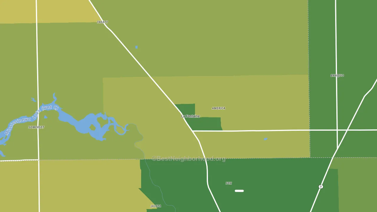 46940, IN block-group voter-turnout map