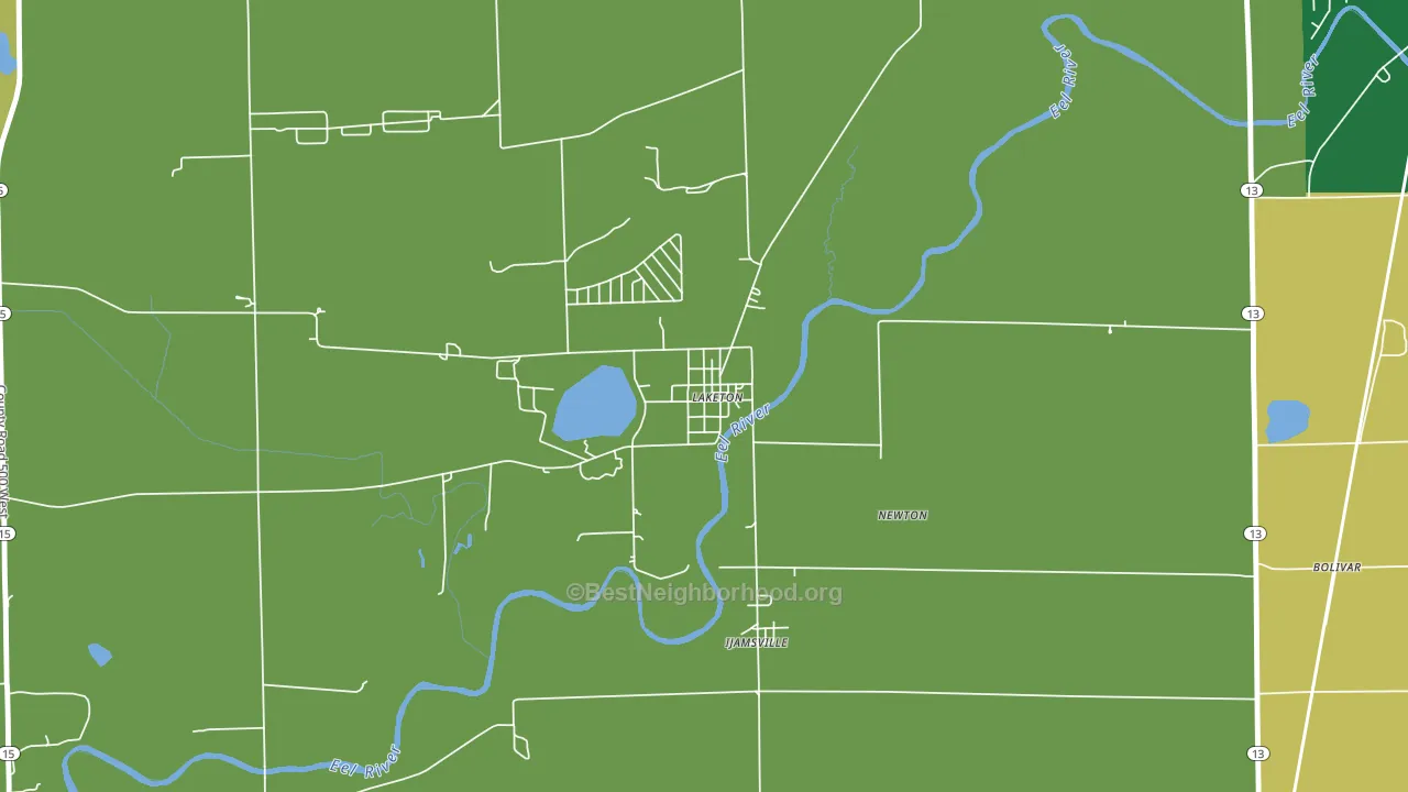 46943, IN block-group voter-turnout map
