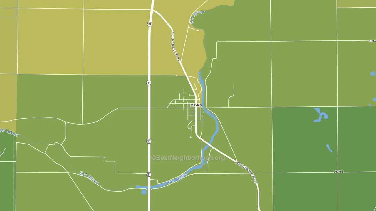 46958, IN block-group voter-turnout map