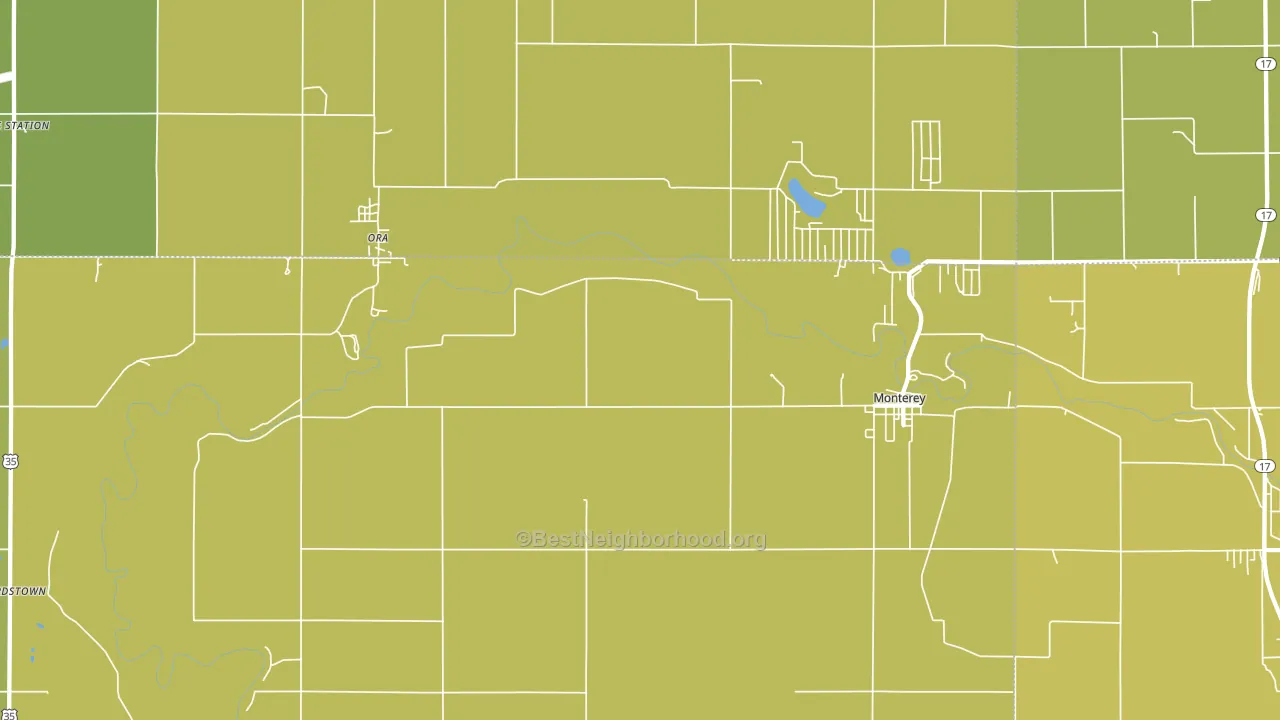 46960, IN block-group voter-turnout map