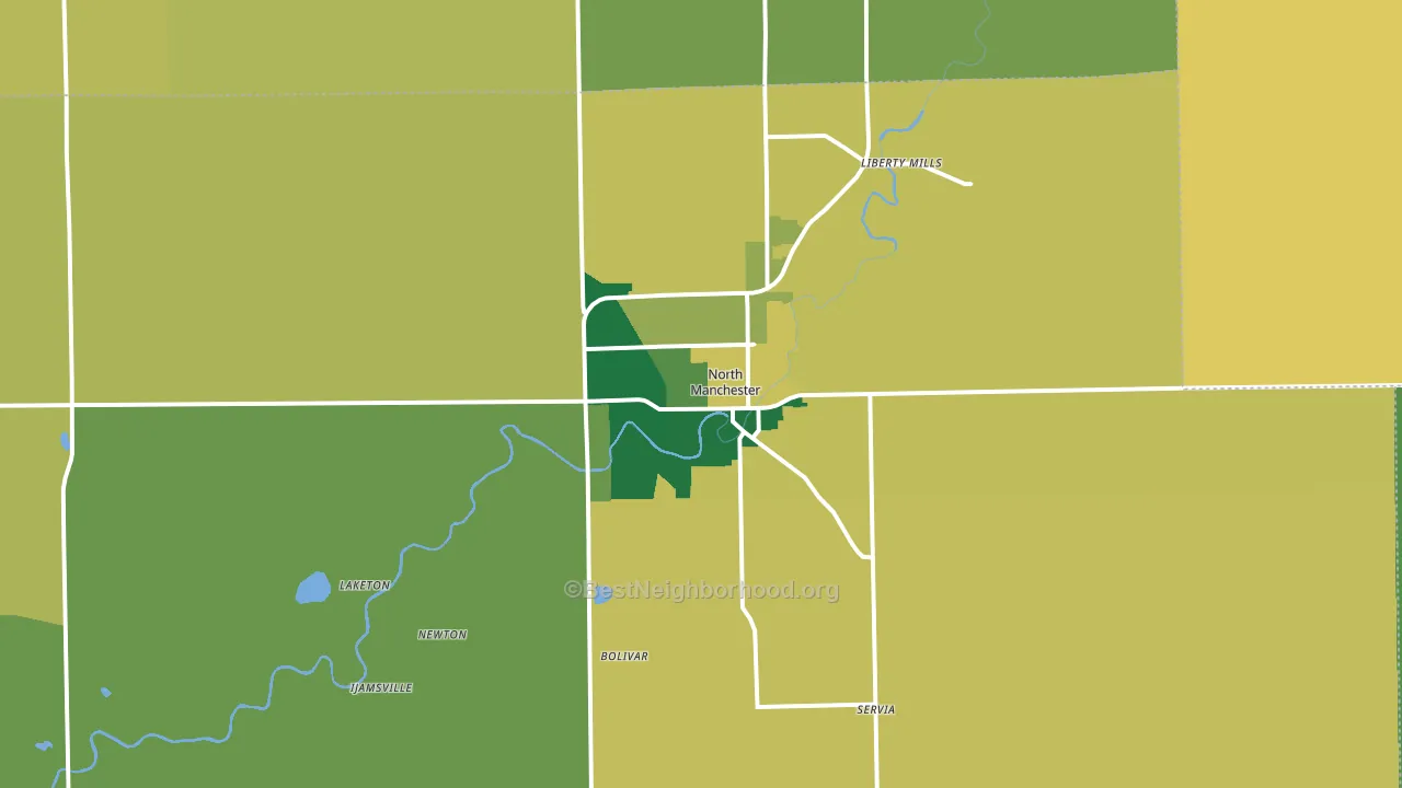 46962, IN block-group voter-turnout map